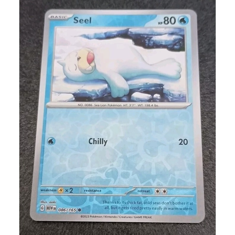 Pokemon Seel 086/165 Scarlet & Violet 151 Reverse Holo NM Card